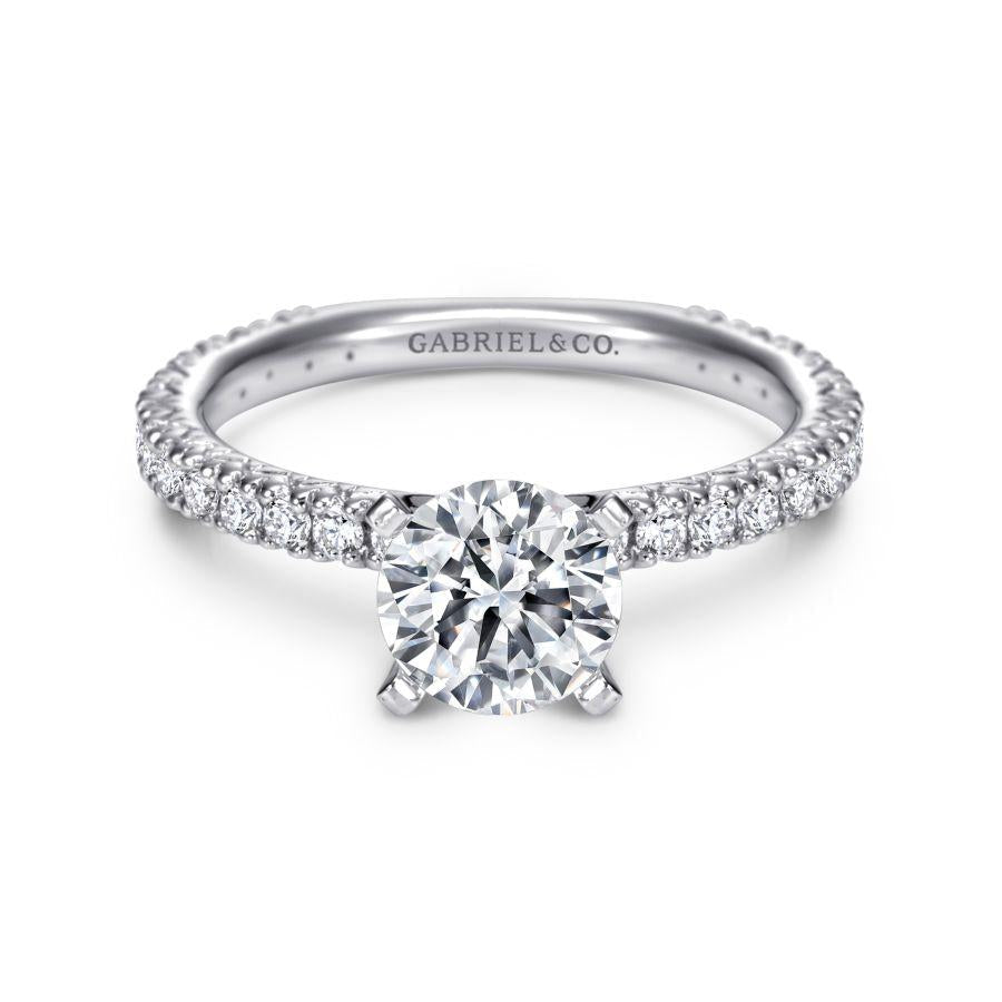 14k white gold round diamond engagement ring