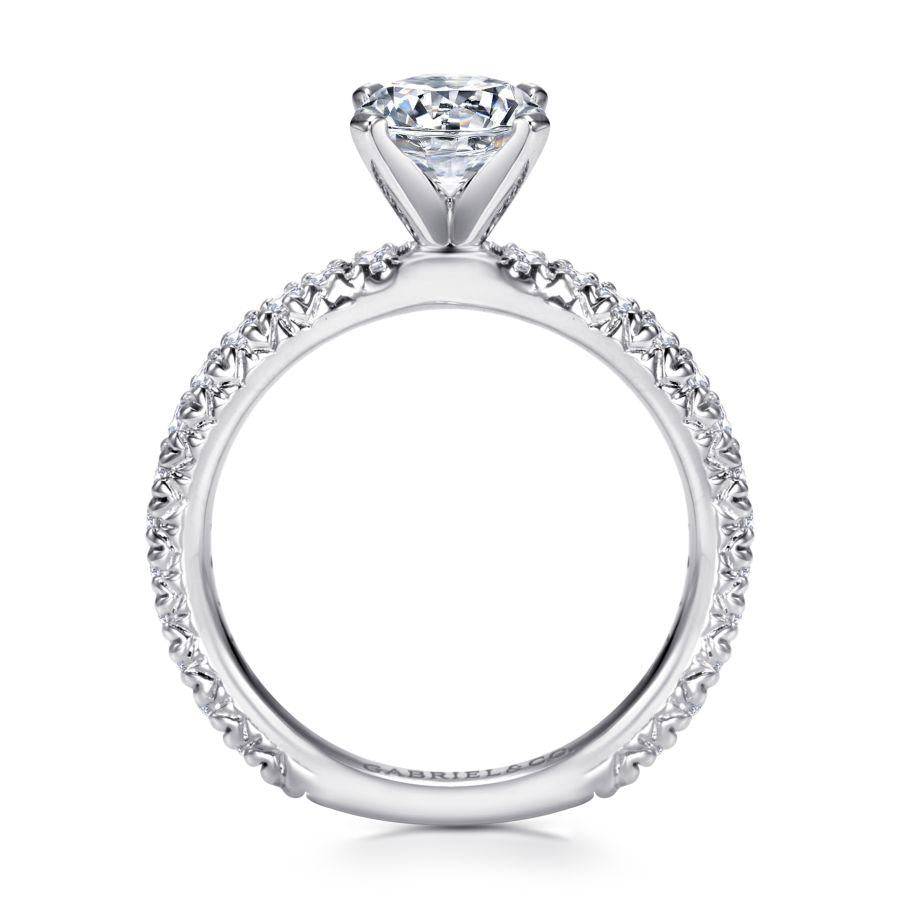 14k white gold round diamond engagement ring