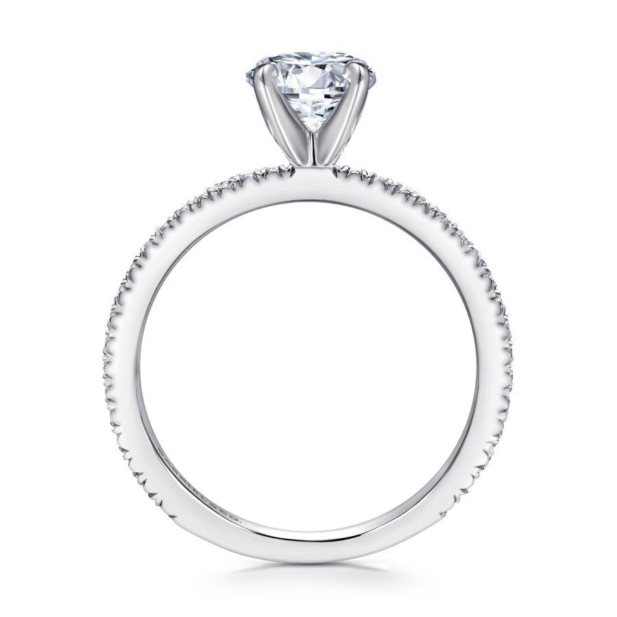 14k white gold round diamond engagement ring