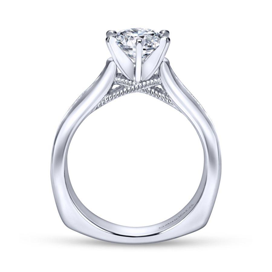 14k white gold round diamond engagement ring