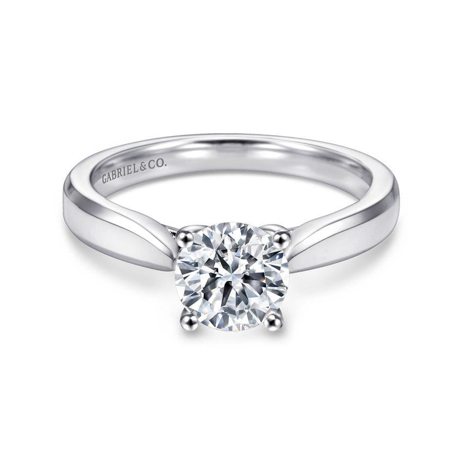 14k white gold round diamond engagement ring