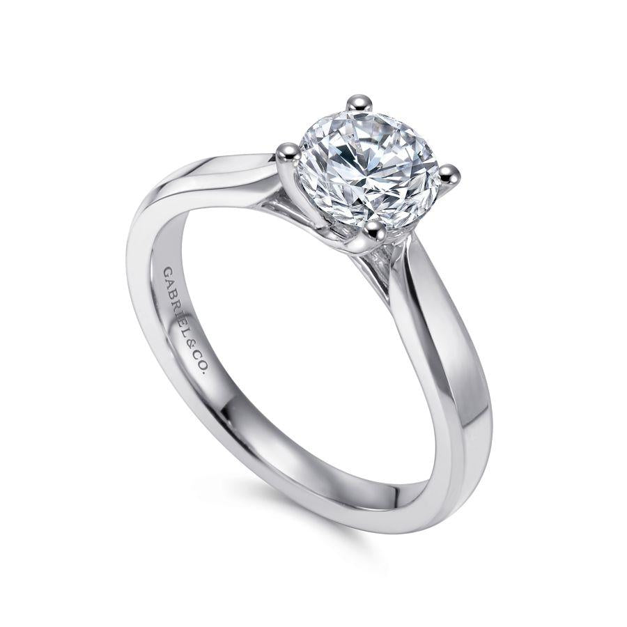 14k white gold round diamond engagement ring