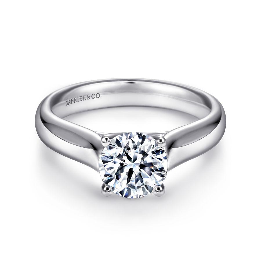 14k white gold round diamond engagement ring