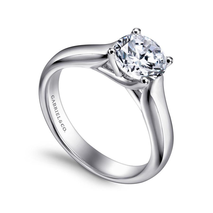 14k white gold round diamond engagement ring