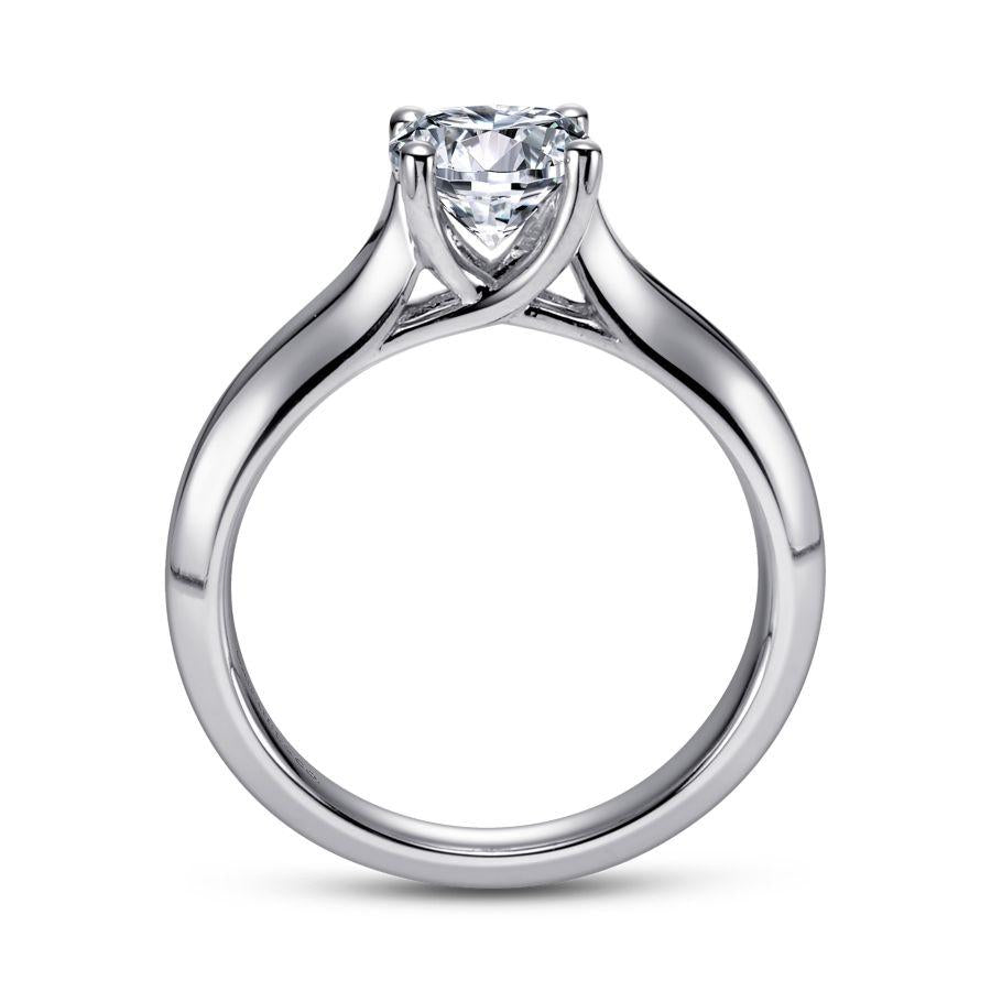 14k white gold round diamond engagement ring