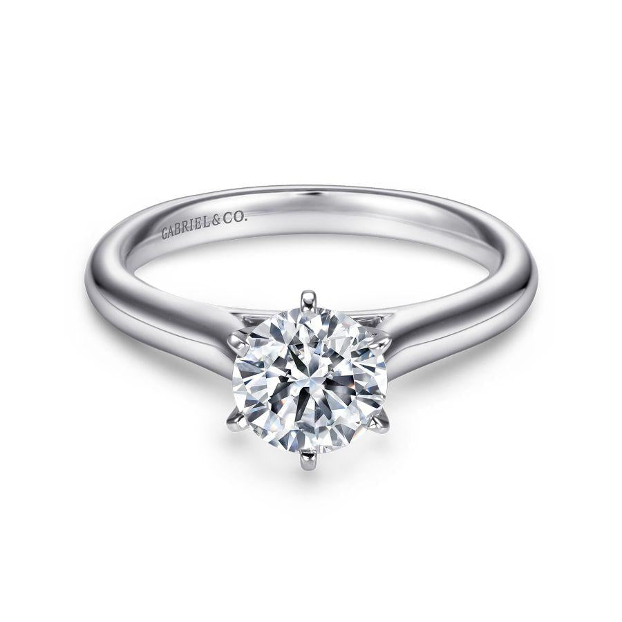 14k white gold round diamond engagement ring