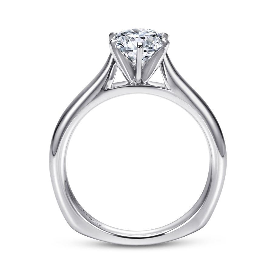 14k white gold round diamond engagement ring