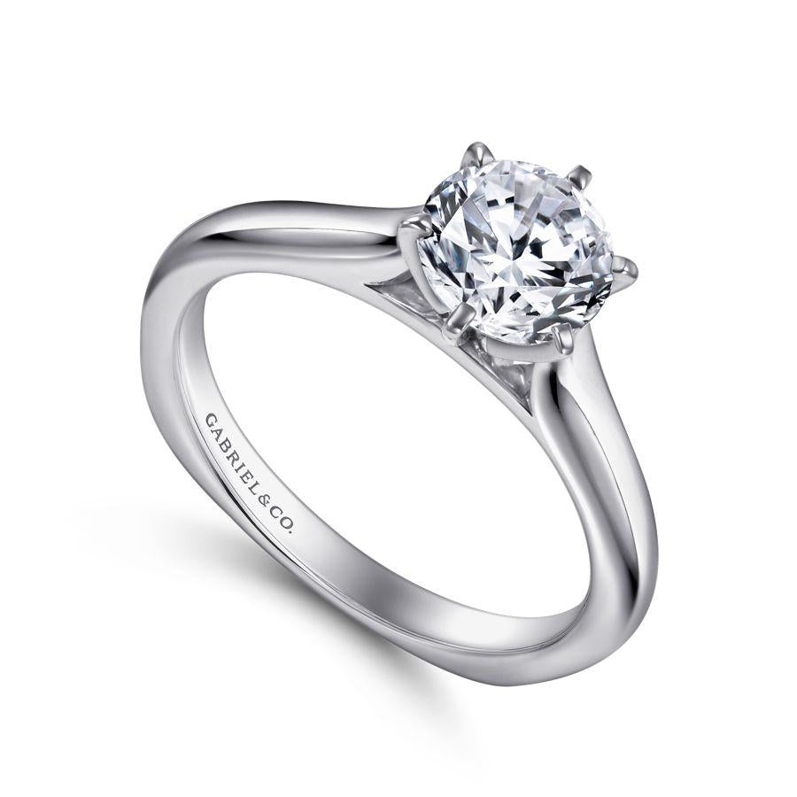 14k white gold round diamond engagement ring