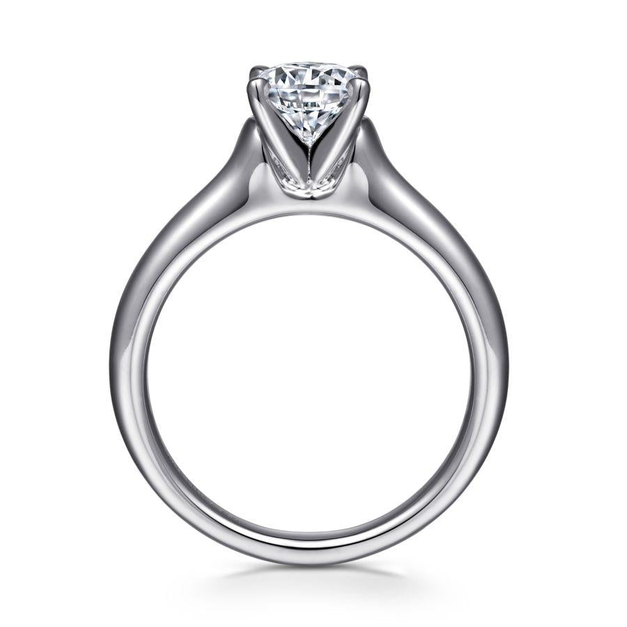 14k white gold round diamond engagement ring