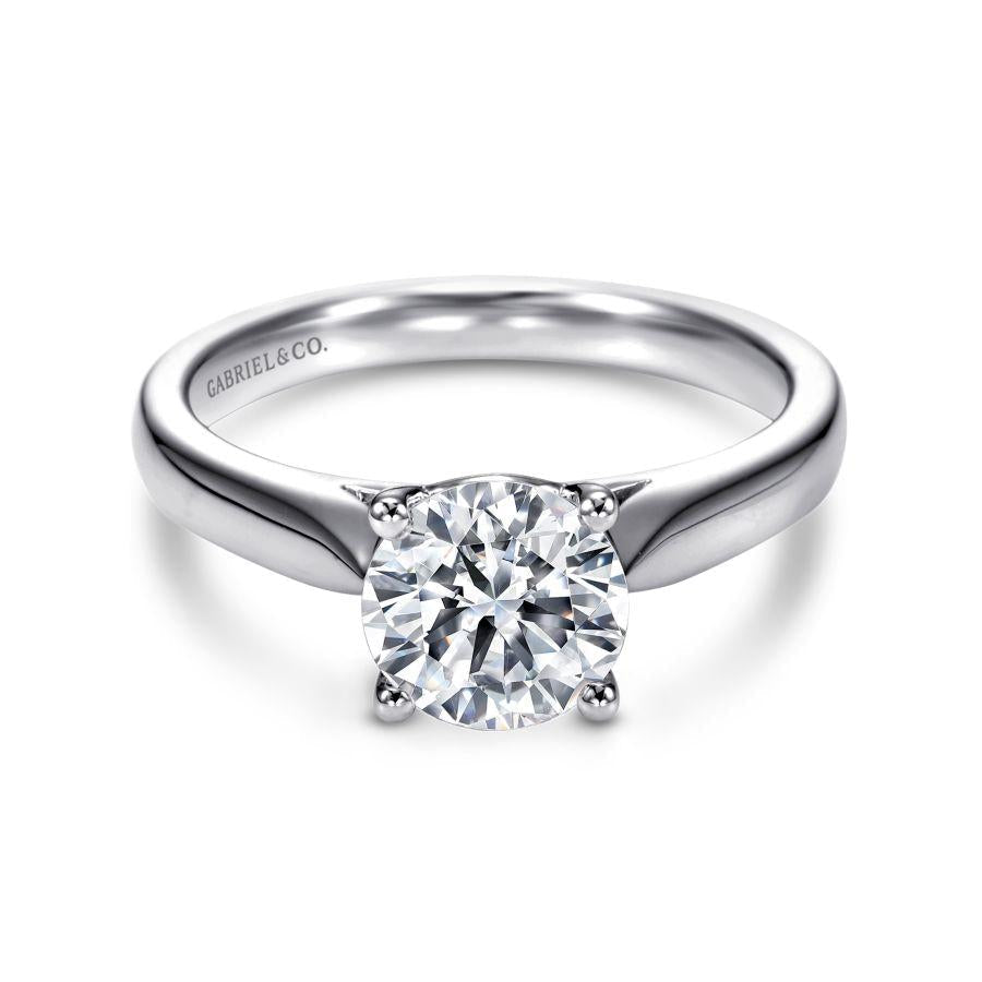 14k white gold round diamond engagement ring
