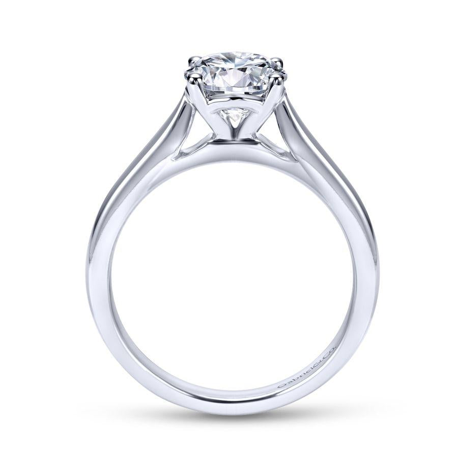 14k white gold round diamond engagement ring