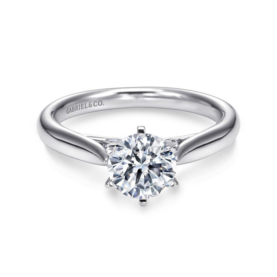 14k white gold round diamond engagement ring