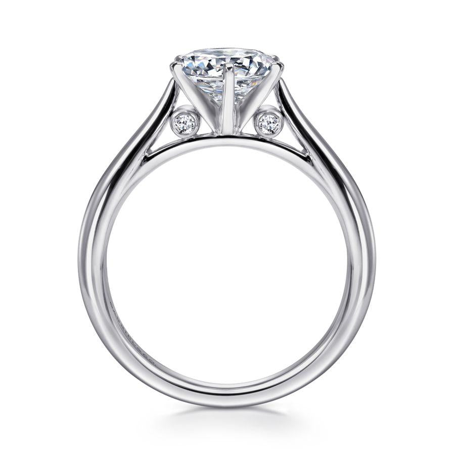 14k white gold round diamond engagement ring