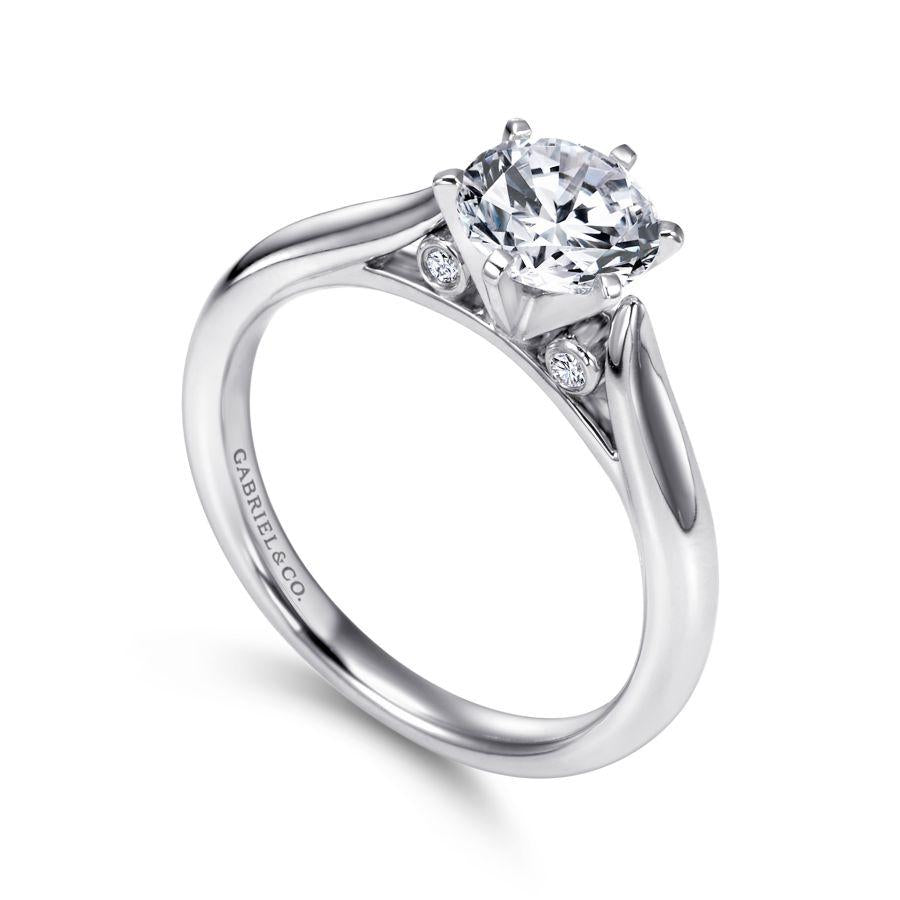 14k white gold round diamond engagement ring