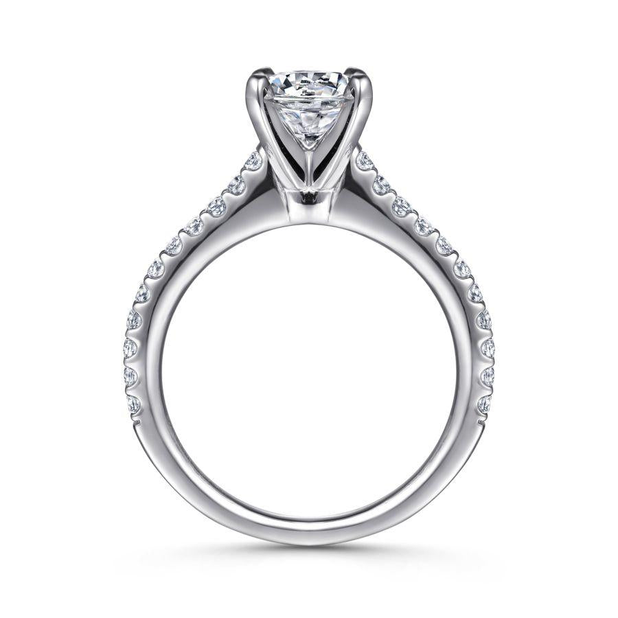 14k white gold round diamond engagement ring