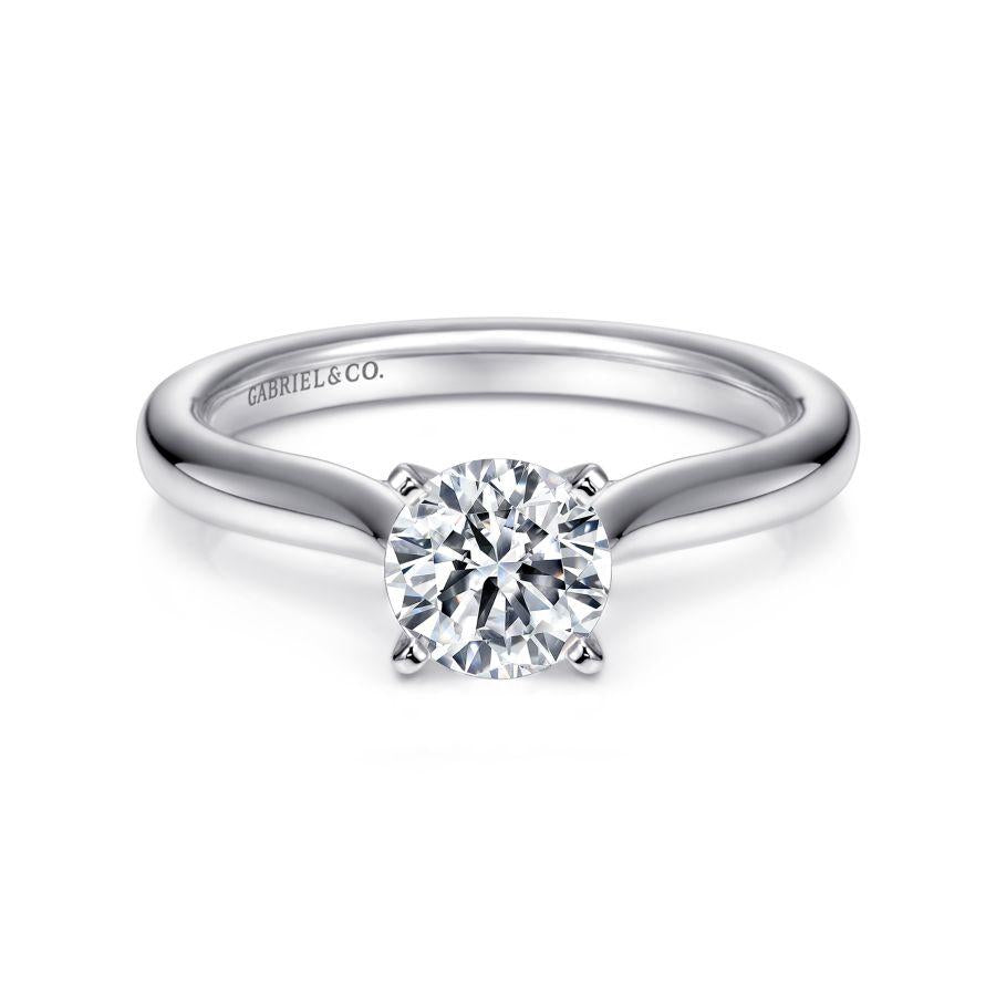 14k white gold round diamond engagement ring