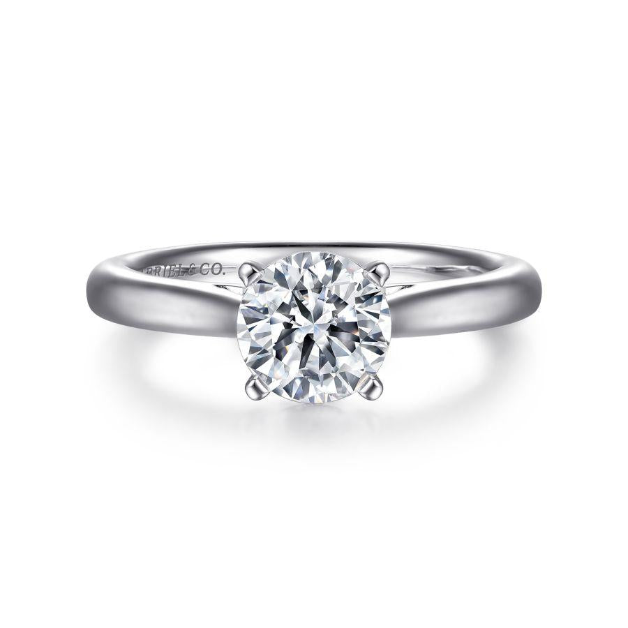 14k white gold round diamond engagement ring
