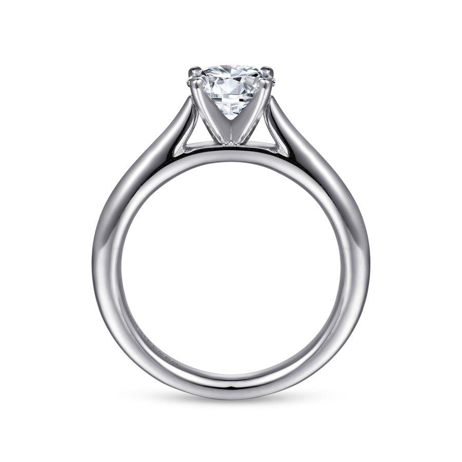 14k white gold round diamond engagement ring
