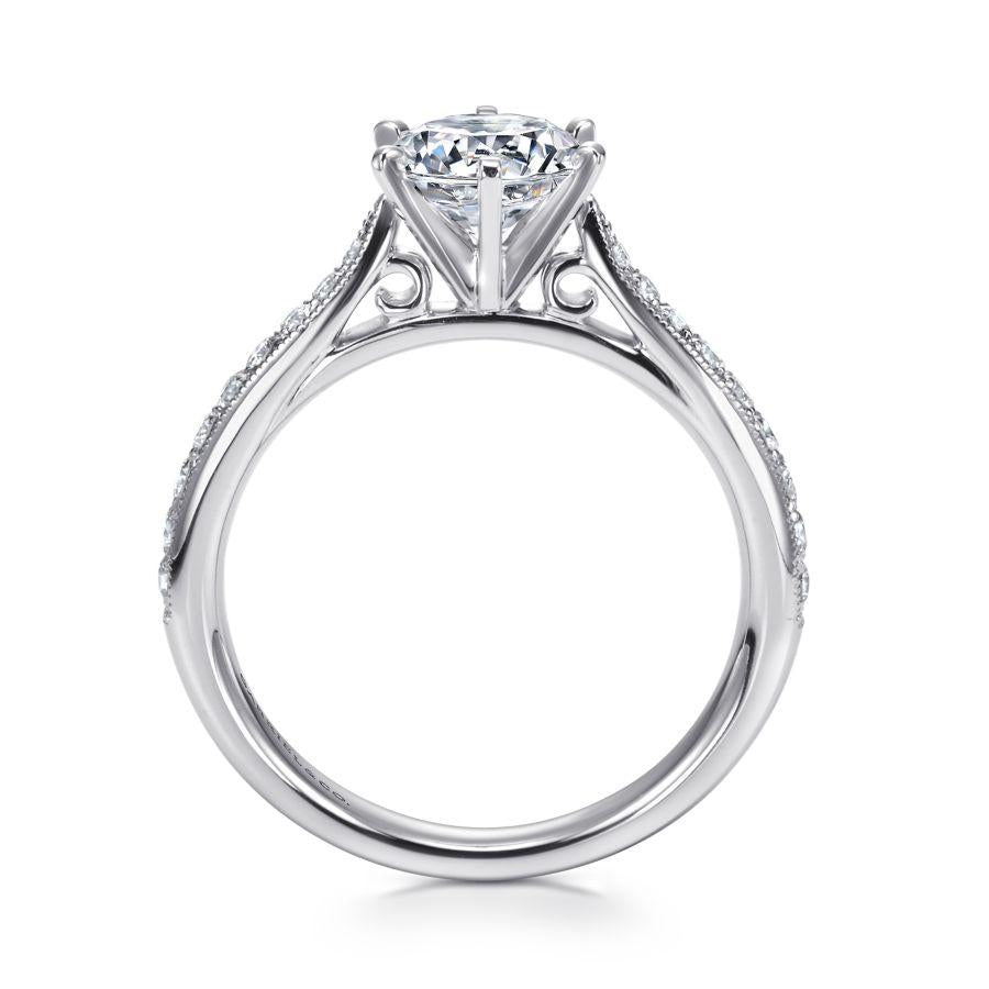 14k white gold round diamond engagement ring