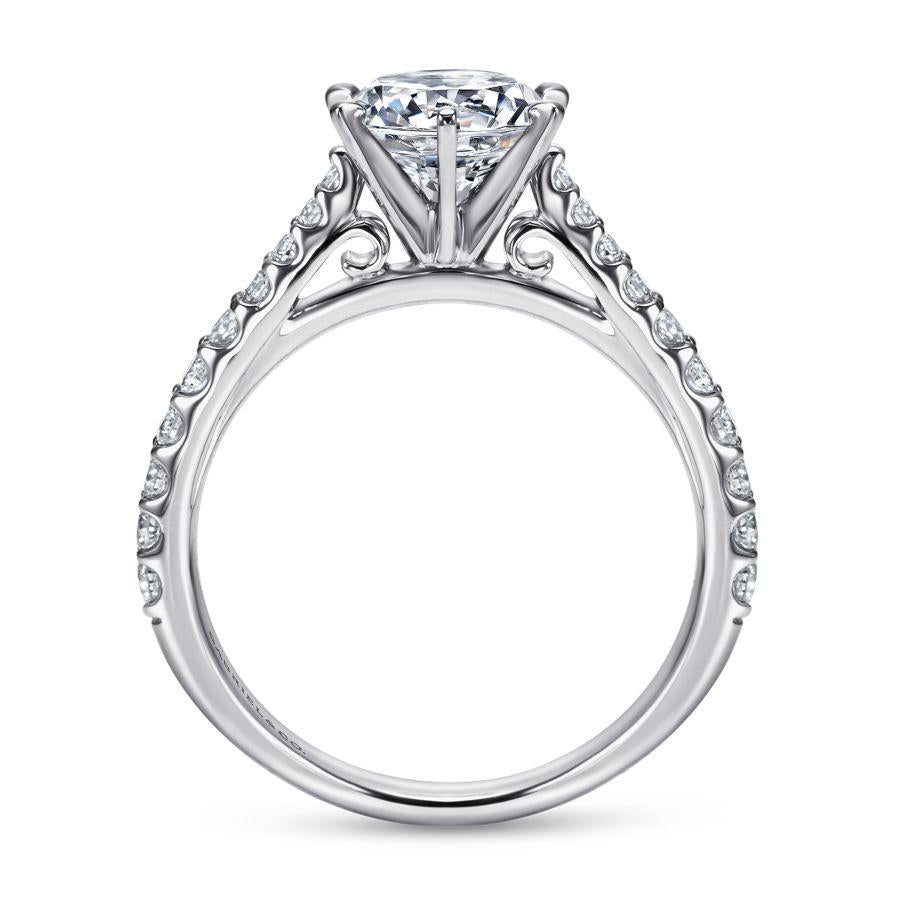14k white gold round diamond engagement ring
