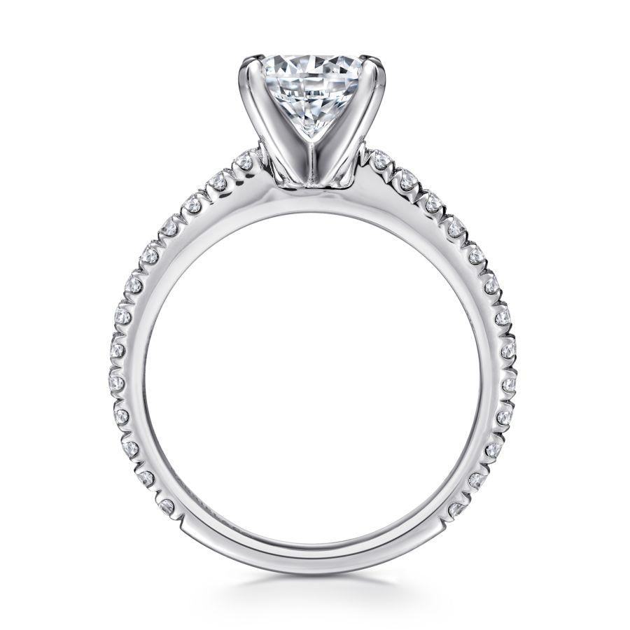 14k white gold round diamond engagement ring