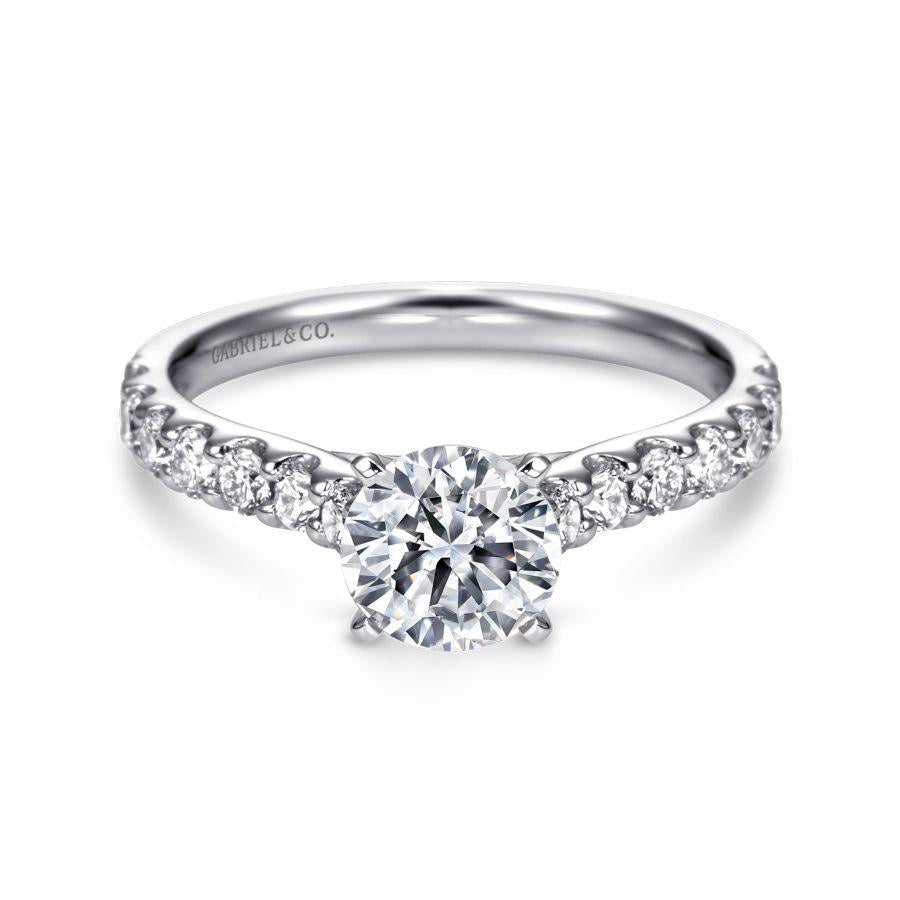 14k white gold round diamond engagement ring