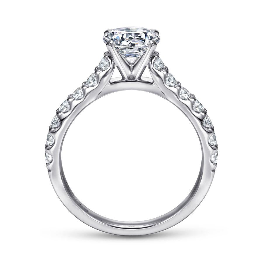 14k white gold round diamond engagement ring
