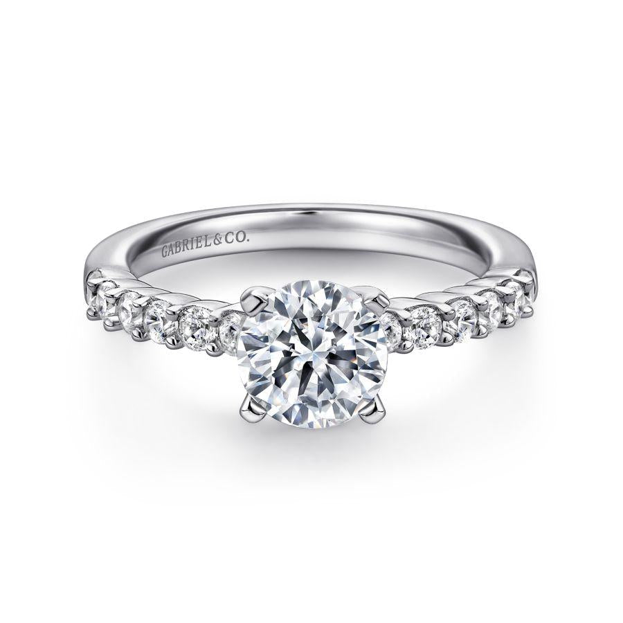 14k white gold round diamond engagement ring