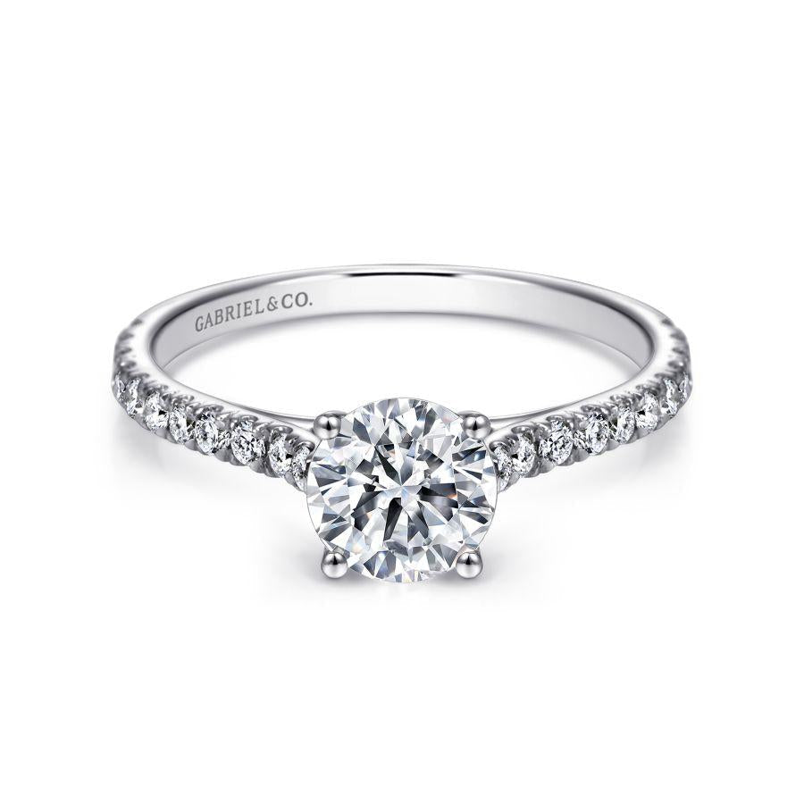 14k white gold diamond engagement ring