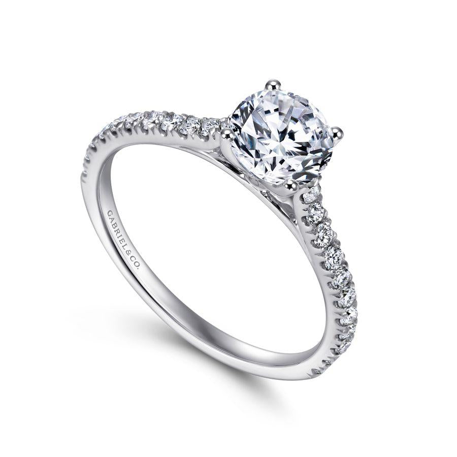 14k white gold diamond engagement ring