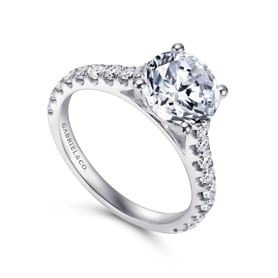 14k white gold round diamond engagement ring