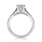 vintage inspired  14k white gold round solitaire engagement ring