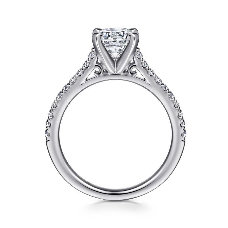 14k white gold round diamond engagement ring