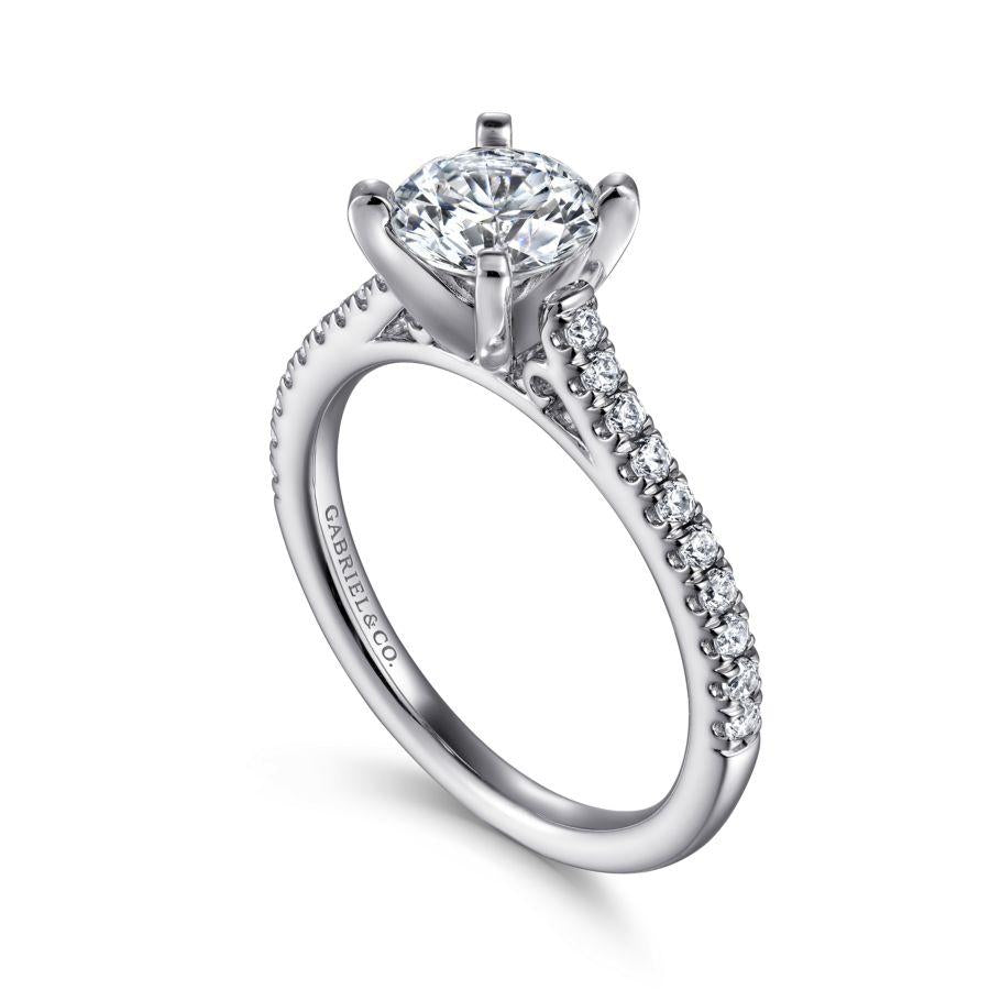 14k white gold round diamond engagement ring