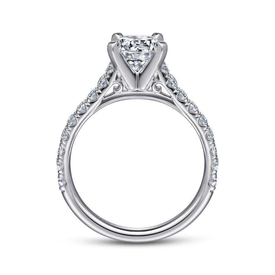 14k white gold round diamond engagement ring