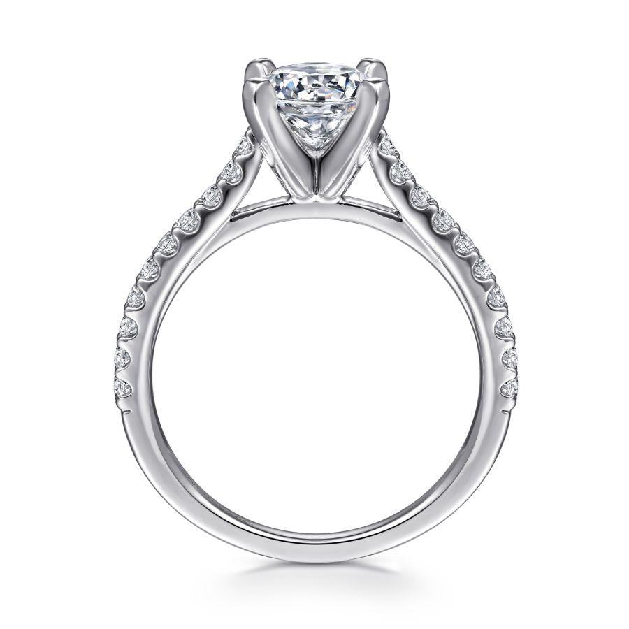 14k white gold round diamond engagement ring