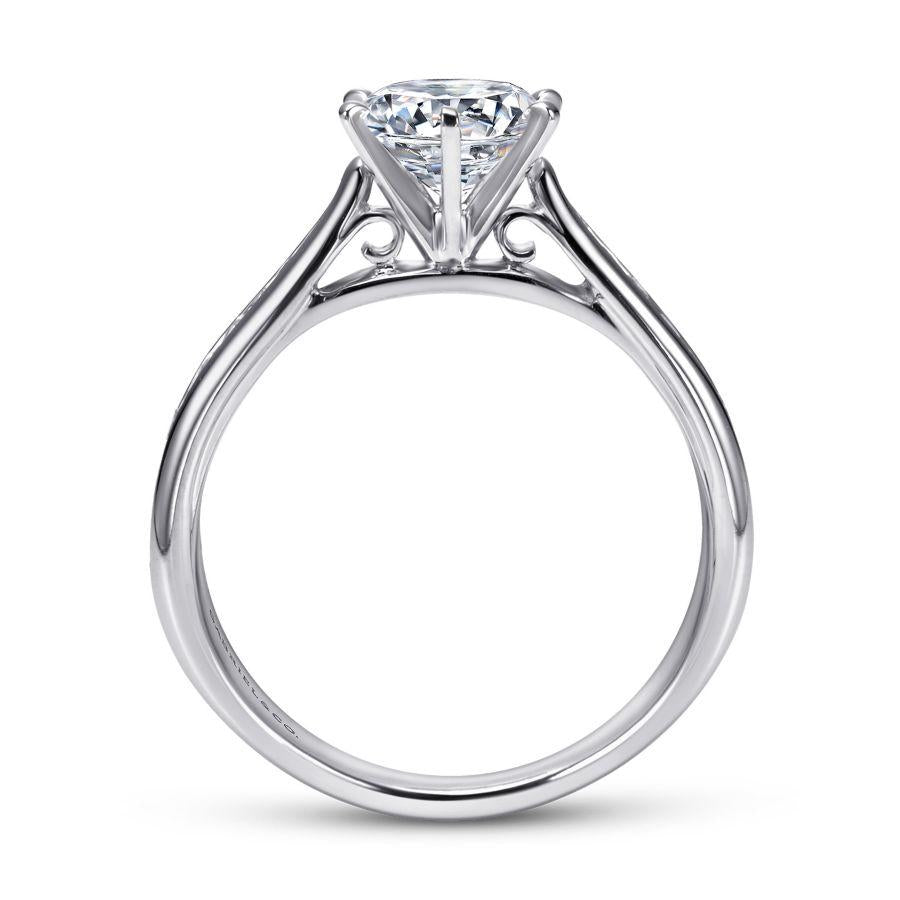 14k white gold round diamond engagement ring