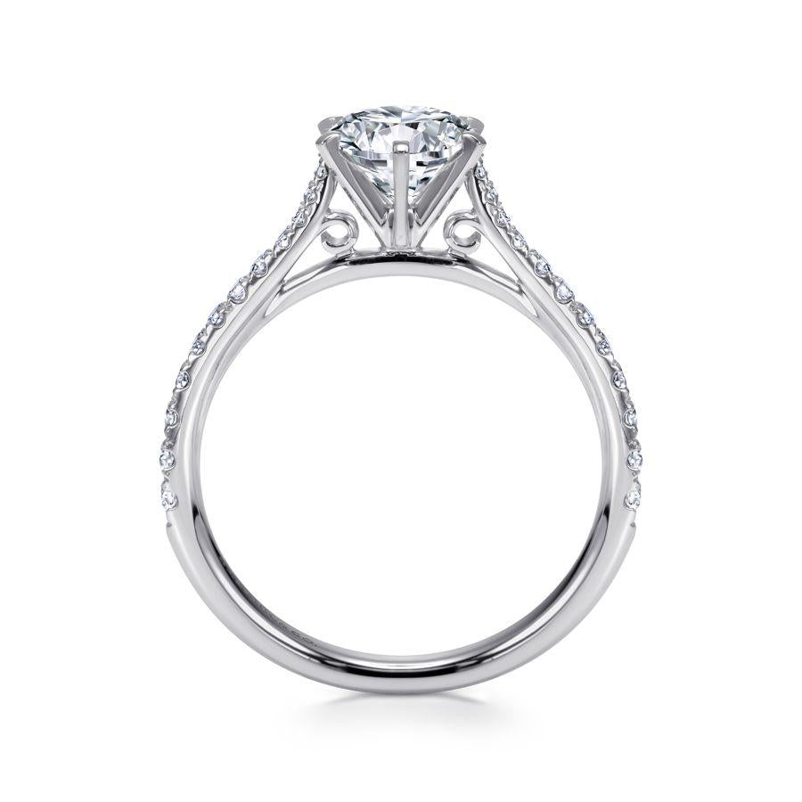 14k white gold round diamond engagement ring
