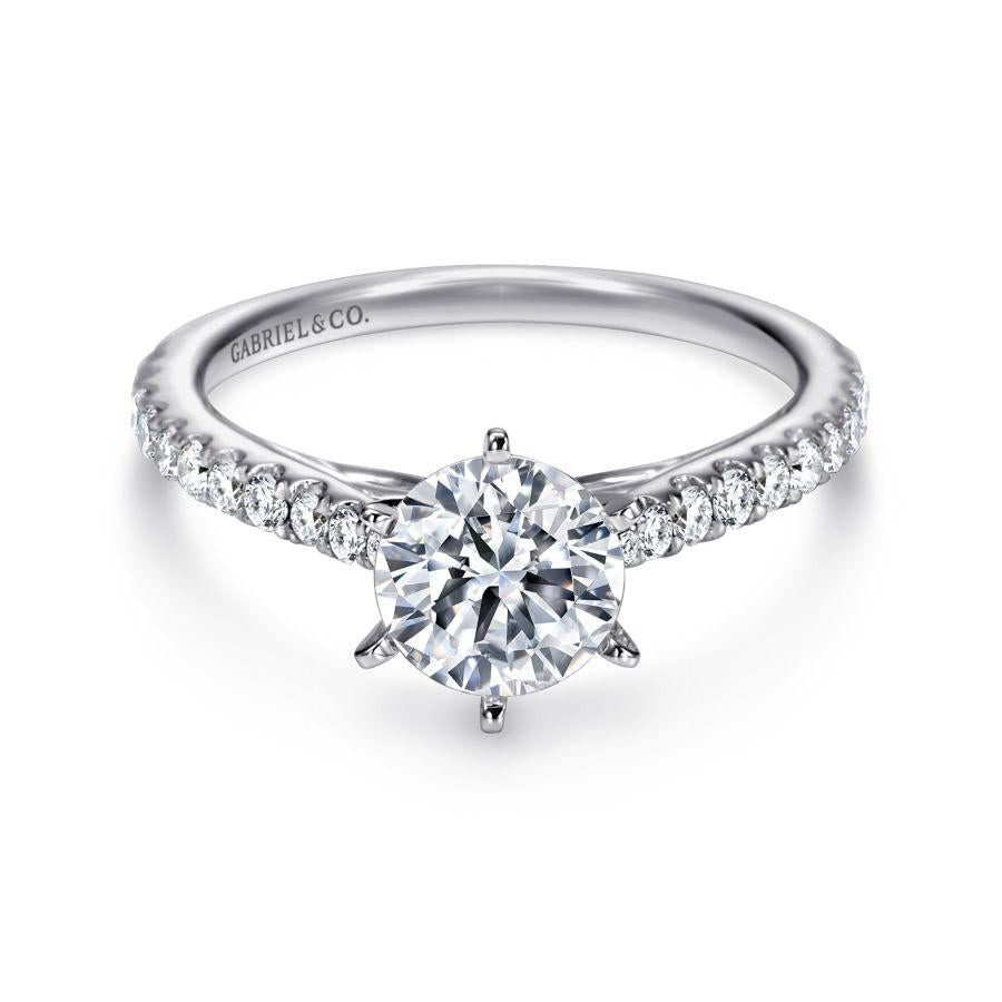 14k white gold round diamond engagement ring