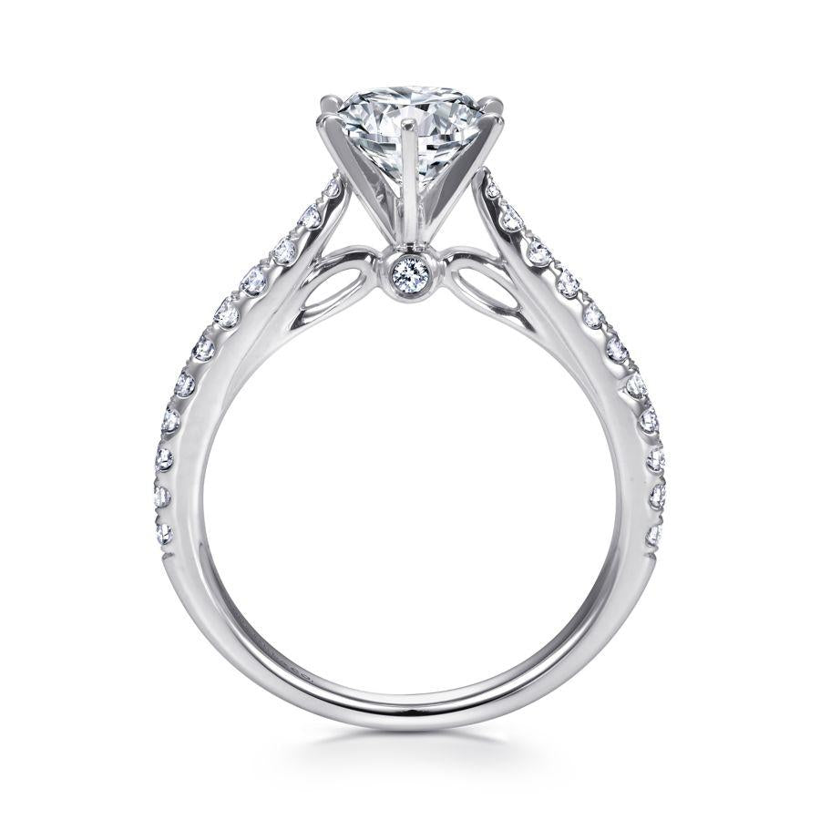 14k white gold round diamond engagement ring