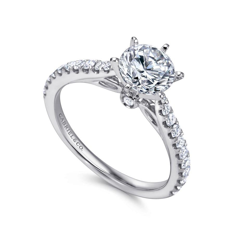 14k white gold round diamond engagement ring
