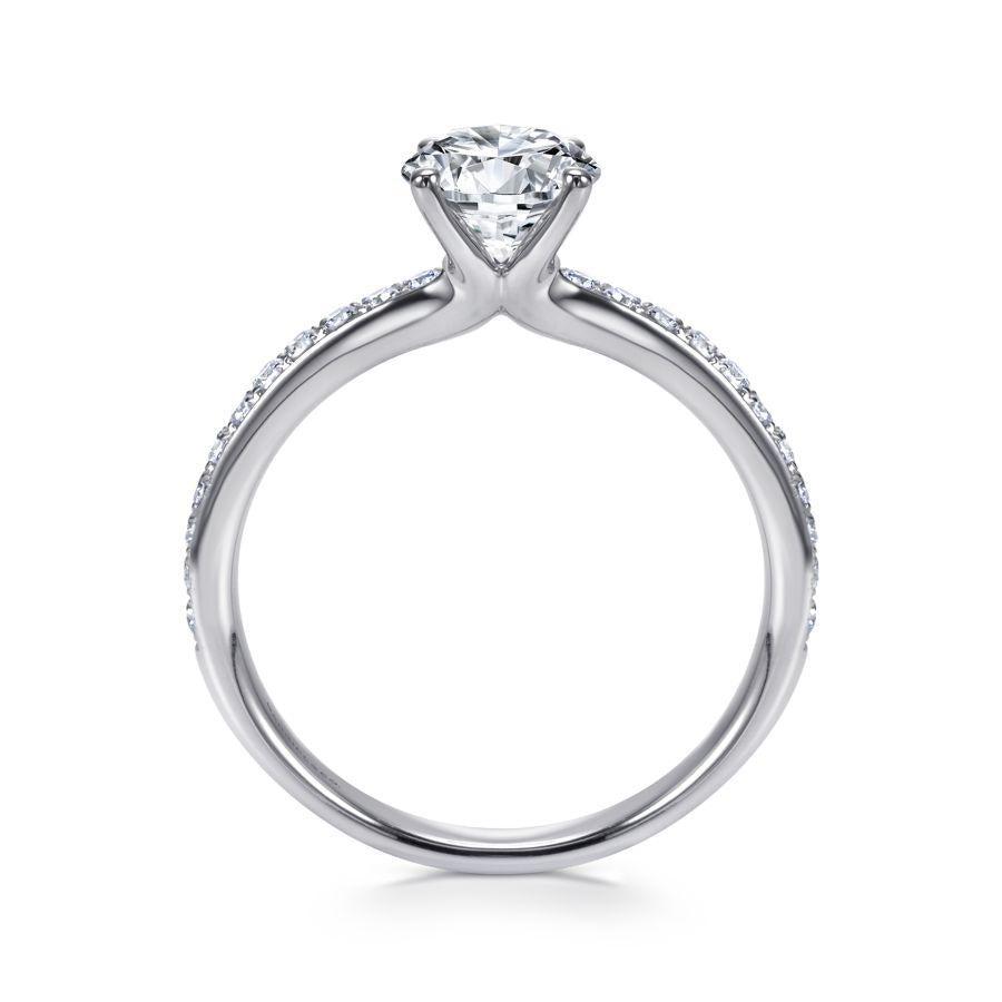 14k white gold round diamond engagement ring