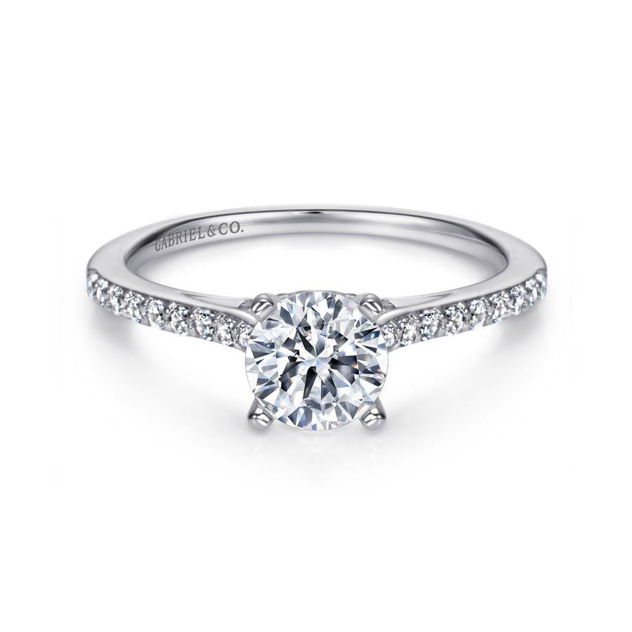 14k white gold round diamond engagement ring