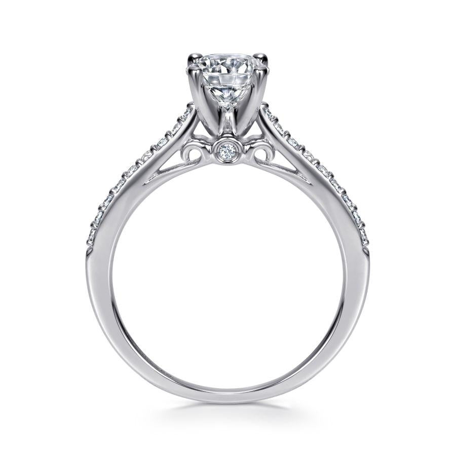 14k white gold round diamond engagement ring