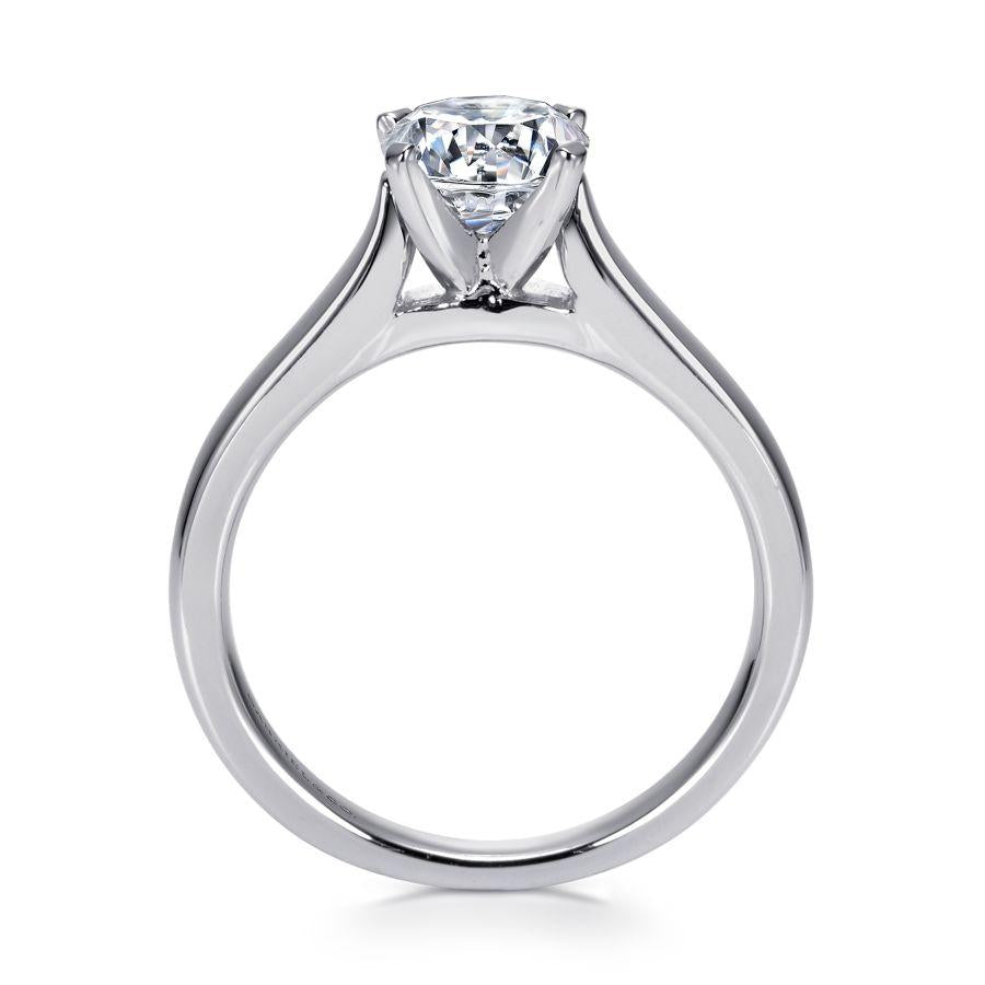 14k white gold round diamond engagement ring