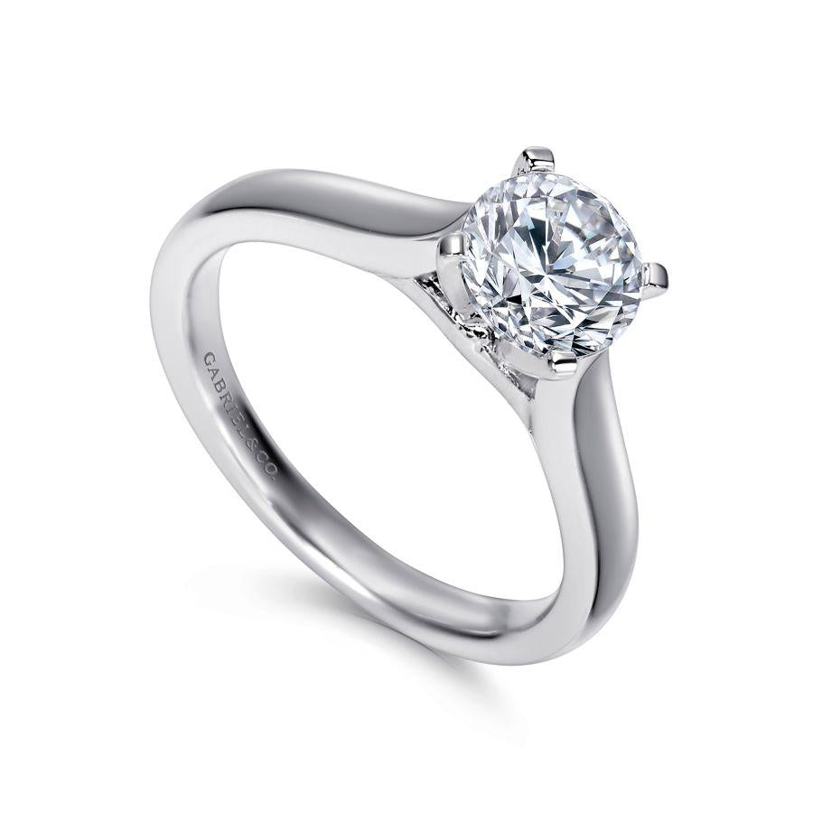 14k white gold round diamond engagement ring