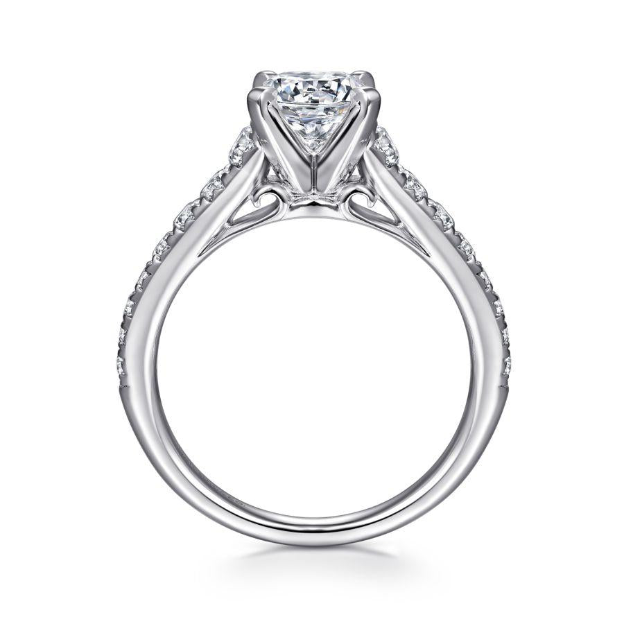 14k white gold round diamond engagement ring