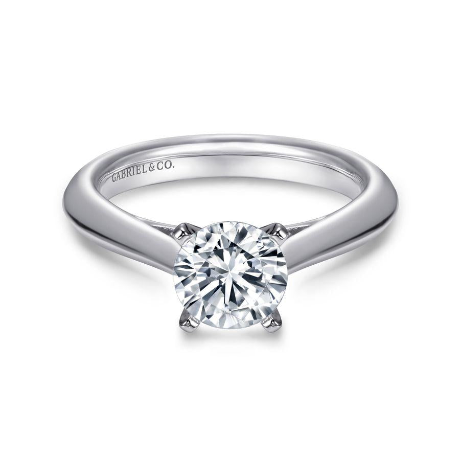 14k white gold round diamond engagement ring