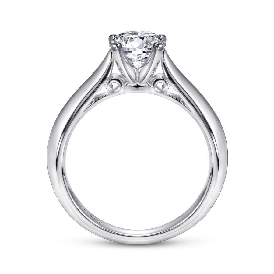 14k white gold round diamond engagement ring