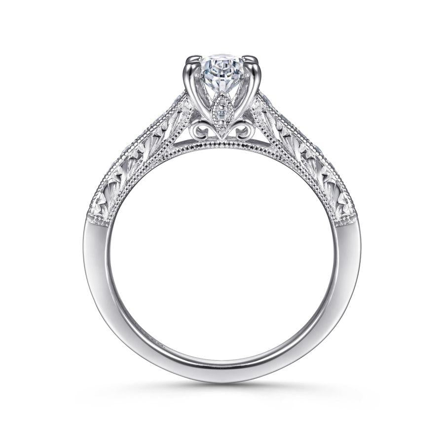 14k white gold oval diamond engagement ring
